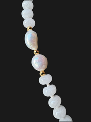 Ketting glaskraal, wit