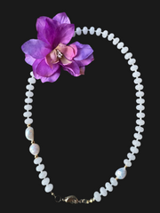 Ketting glaskraal, wit