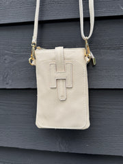 Beige leren tasje