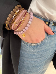 Set armbandjes bruin/roze