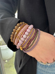 Set armbandjes roze/ Bordeaux