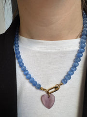 Halflange ketting blauw - By Sis Jewels